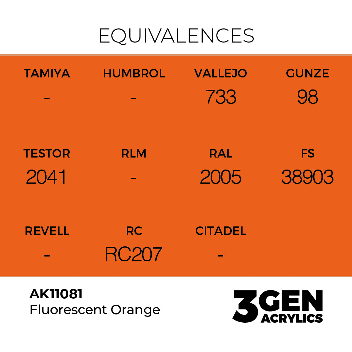 Pot de peinture AK 3GEN AK11081 Fluorescent Orange - Orange Fluo 18 ml, detail 1