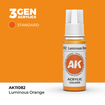 Pot de peinture AK 3GEN AK11082 Luminous Orange - Orange Lumineux 18 ml