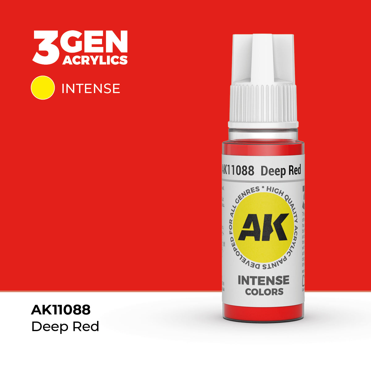 Pot de peinture AK 3GEN AK11088 Deep Red - Rouge Profond 18 ml