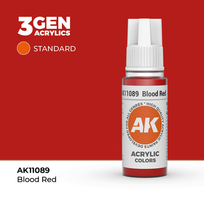 Pot de peinture AK 3GEN AK11089 Blood Red - Rouge Sang 18 ml