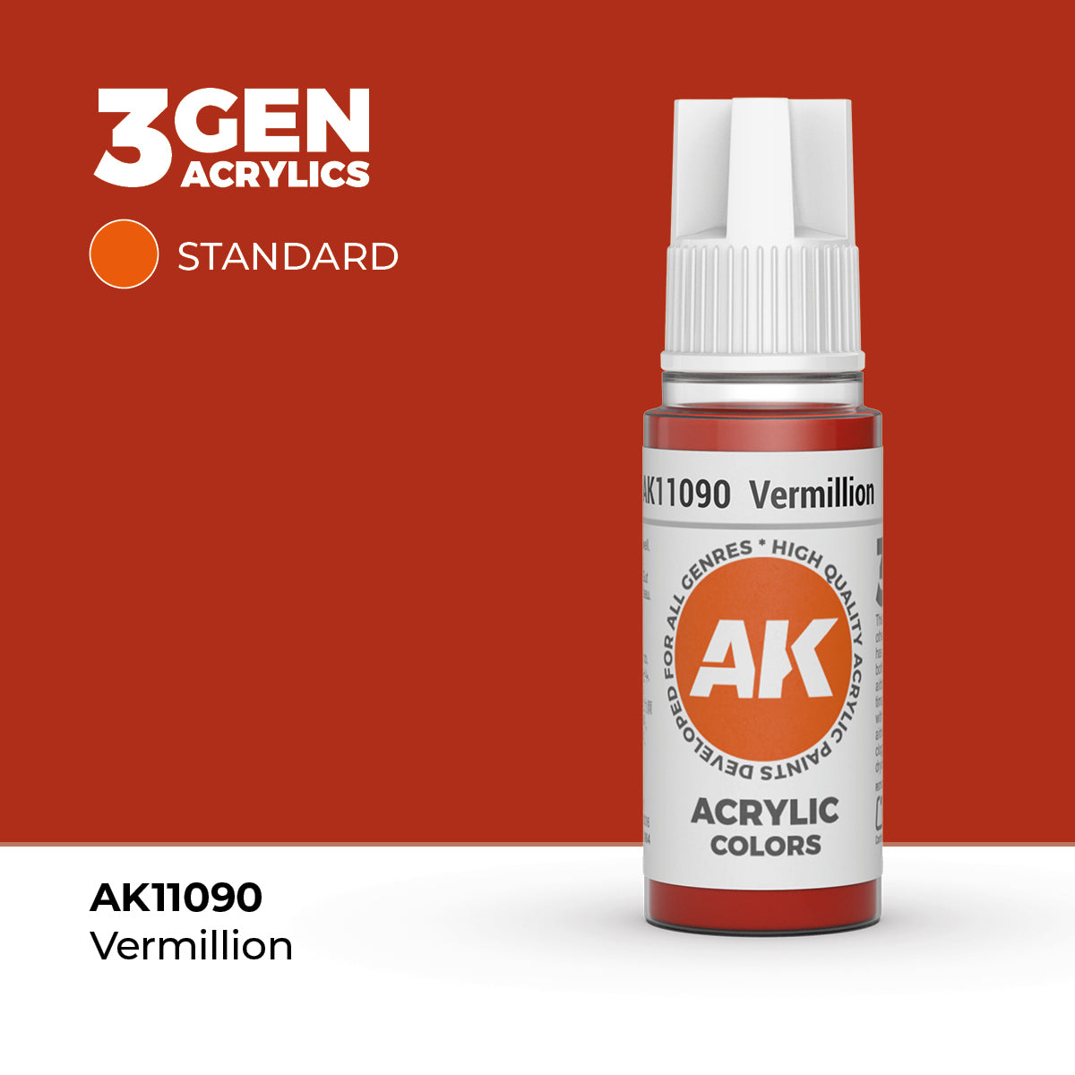 Pot de peinture AK 3GEN AK11090 Vermillion - Vermillon 18 ml
