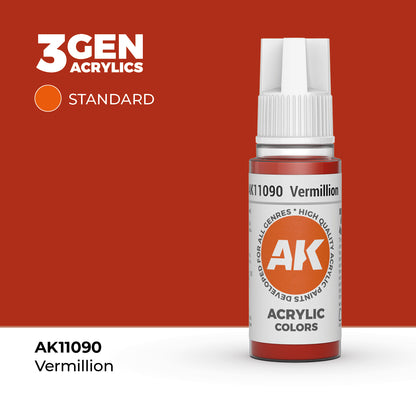 Pot de peinture AK 3GEN AK11090 Vermillion - Vermillon 18 ml