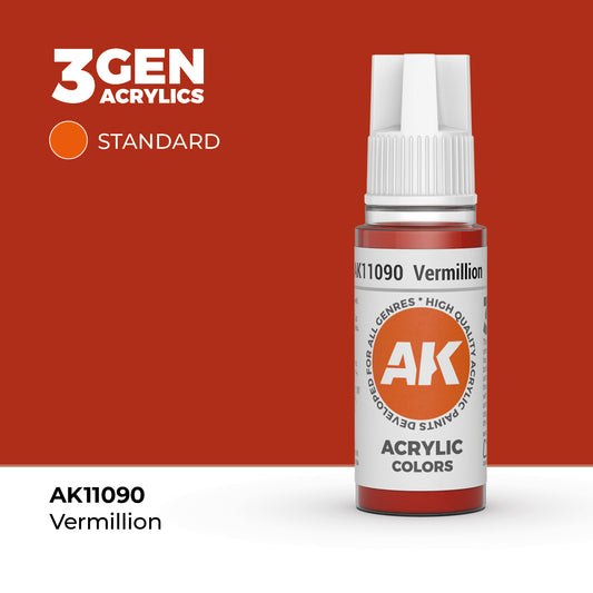 Pot de peinture AK 3GEN AK11090 Vermillion - Vermillon 18 ml