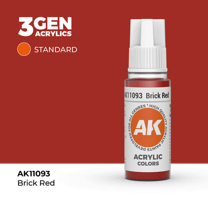 Pot de peinture AK 3GEN AK11093 Brick Red - Rouge Brique 18 ml
