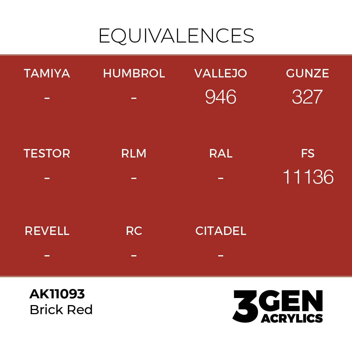 Pot de peinture AK 3GEN AK11093 Brick Red - Rouge Brique 18 ml, detail 1