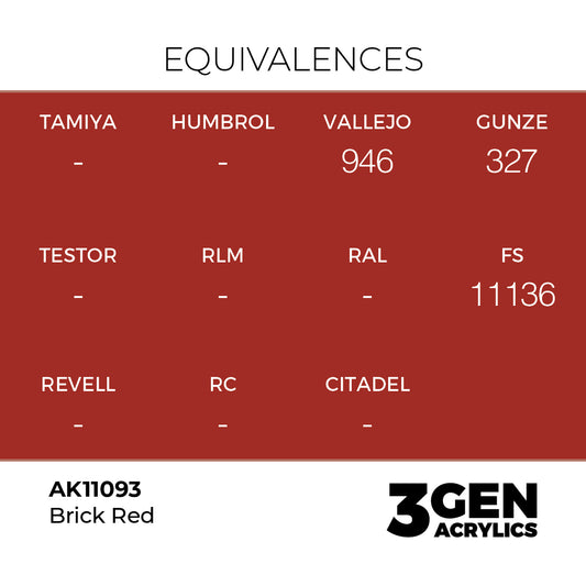 Pot de peinture AK 3GEN AK11093 Brick Red - Rouge Brique 18 ml, detail 1
