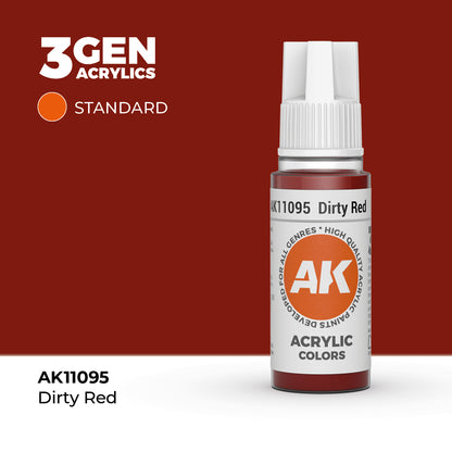 Pot de peinture AK 3GEN AK11095 Dirty Red - Rouge sale 18 ml