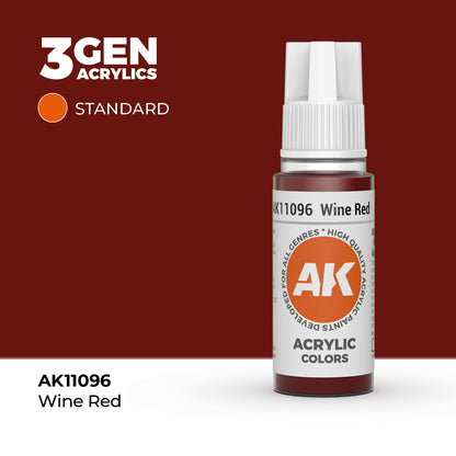 Pot de peinture AK 3GEN AK11096 Wine Red - Rouge Vin 18 ml
