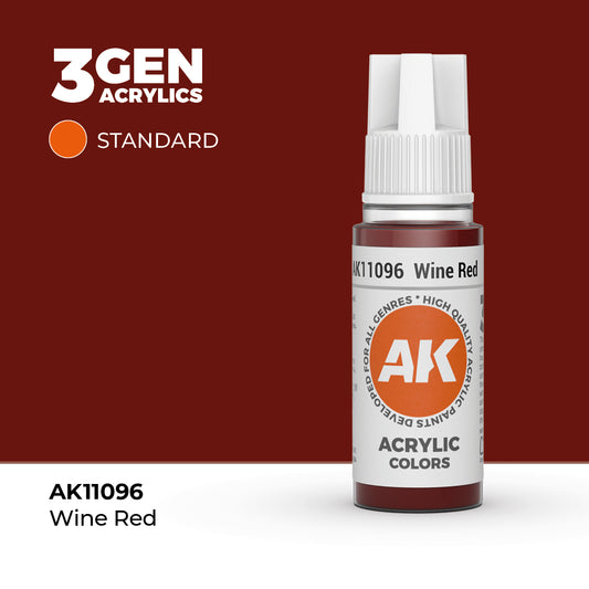 Pot de peinture AK 3GEN AK11096 Wine Red - Rouge Vin 18 ml