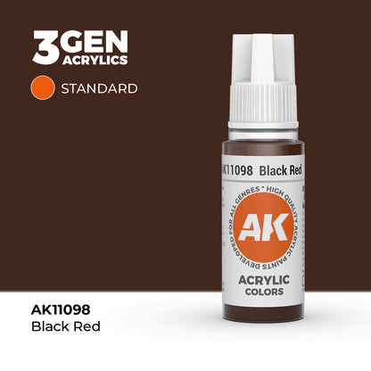 Pot de peinture AK 3GEN AK11098 Black Red - Noir Rouge 18 ml