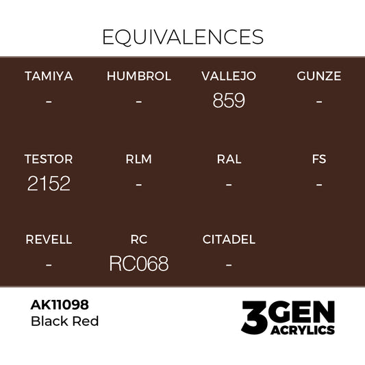 Pot de peinture AK 3GEN AK11098 Black Red - Noir Rouge 18 ml, detail 1