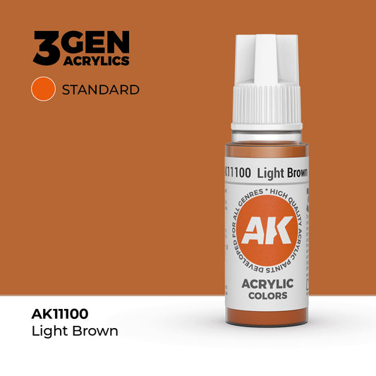Pot de peinture AK 3GEN AK11100 Light Brown - Marron clair 18 ml