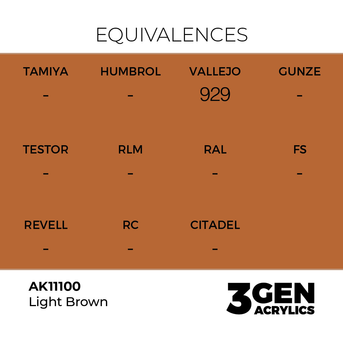 Pot de peinture AK 3GEN AK11100 Light Brown - Marron clair 18 ml, detail 1
