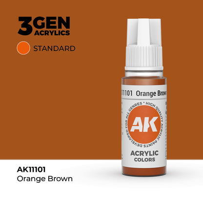 Pot de peinture AK 3GEN AK11101 Orange Brown - Brun Orangé 18 ml