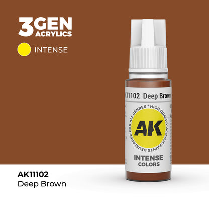 Pot de peinture AK 3GEN AK11102 Deep Brown - Brun Profond 18 ml