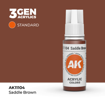 Pot de peinture AK 3GEN AK11104 Saddle Brown - Brun cuir 18 ml