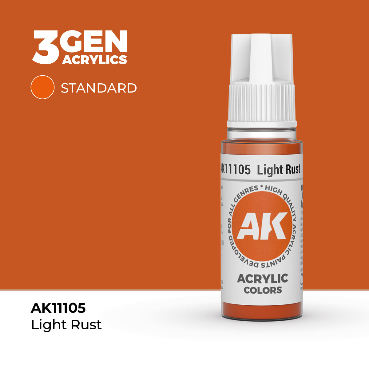Pot de peinture AK 3GEN AK11105 Light Rust - Rouille claire 18 ml