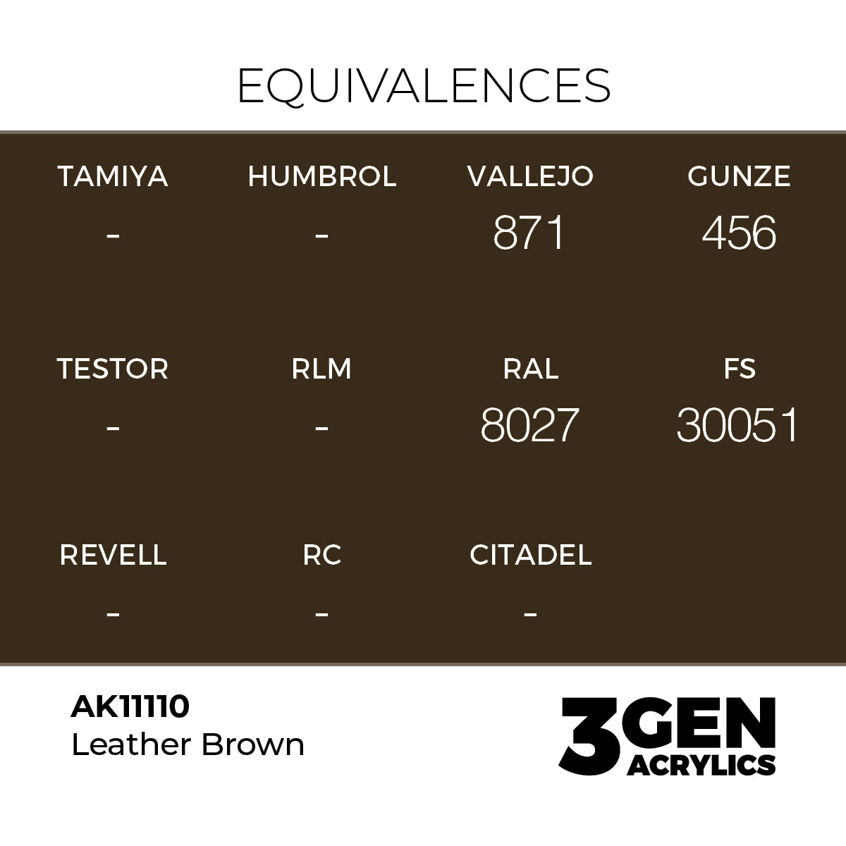 Pot de peinture AK 3GEN AK11110 Leather Brown - Brun Cuir 18 ml, detail 1