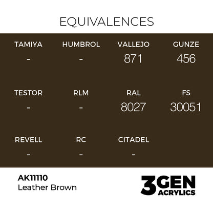 Pot de peinture AK 3GEN AK11110 Leather Brown - Brun Cuir 18 ml, detail 1