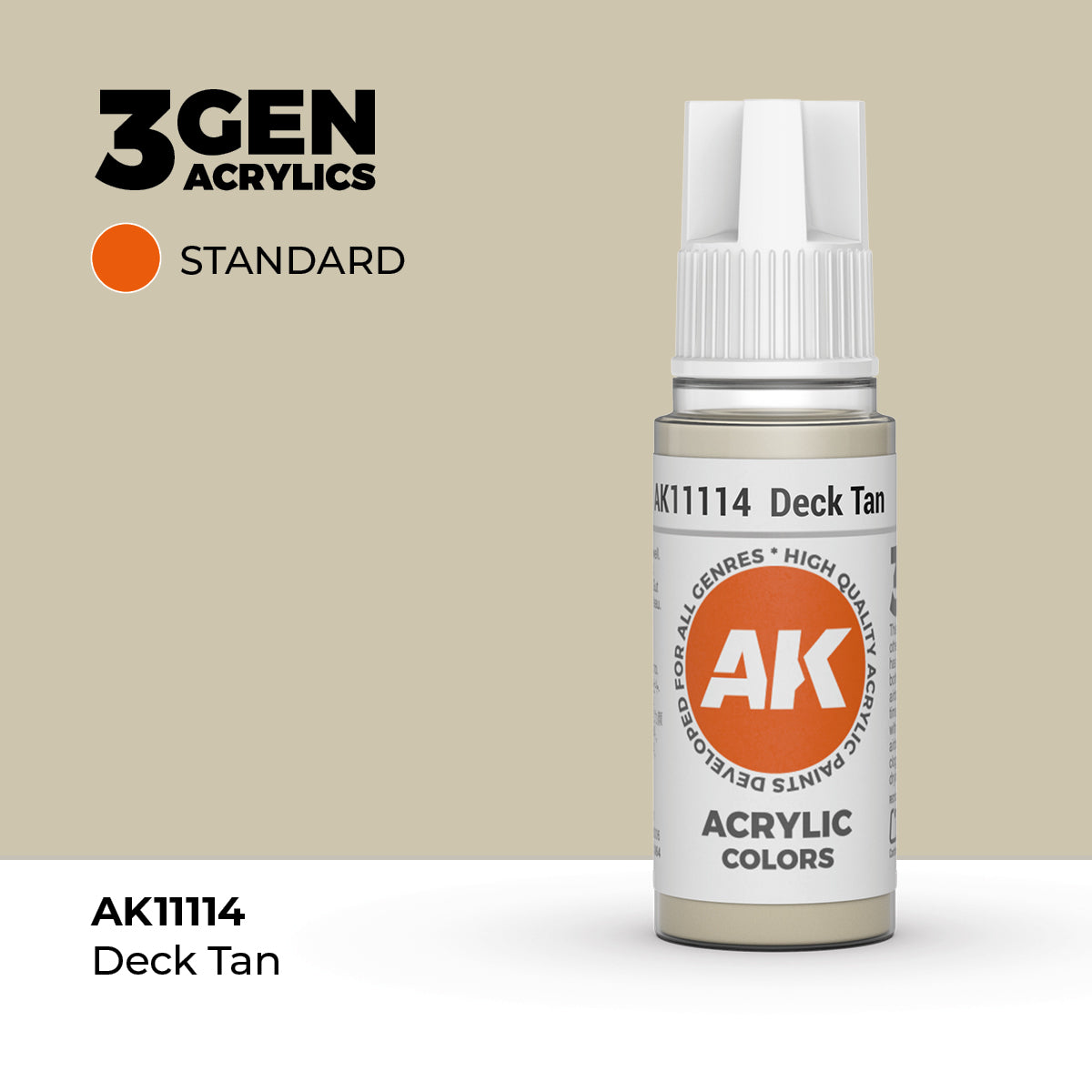 Pot de peinture AK 3GEN AK11114 Deck Tan - Beige Pont 18 ml