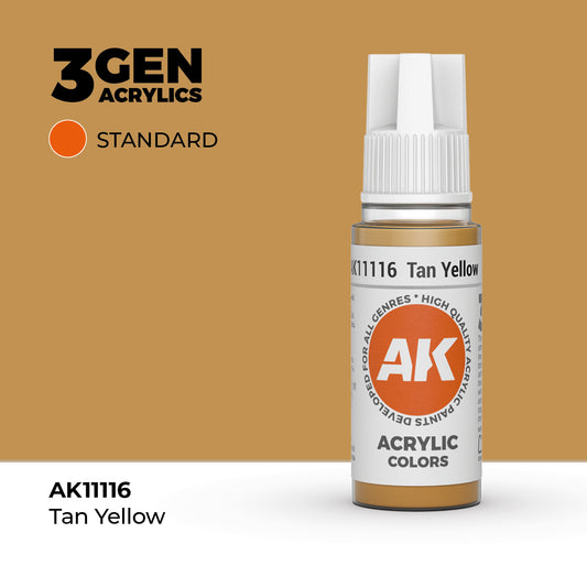 Pot de peinture AK 3GEN AK11116 Tan Yellow - Jaune Fauve 18 ml