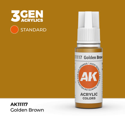 Pot de peinture AK 3GEN AK11117 Golden Brown - Brun doré 18 ml