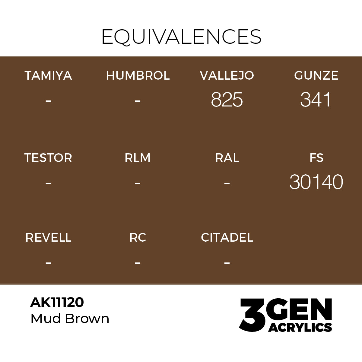 Pot de peinture AK 3GEN AK11120 Mud Brown - Brun Boue 18 ml, detail 1