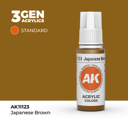 Pot de peinture AK 3GEN AK11123 Japanese Brown - Brun Japonais 18 ml