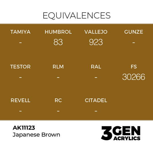 Pot de peinture AK 3GEN AK11123 Japanese Brown - Brun Japonais 18 ml, detail 1