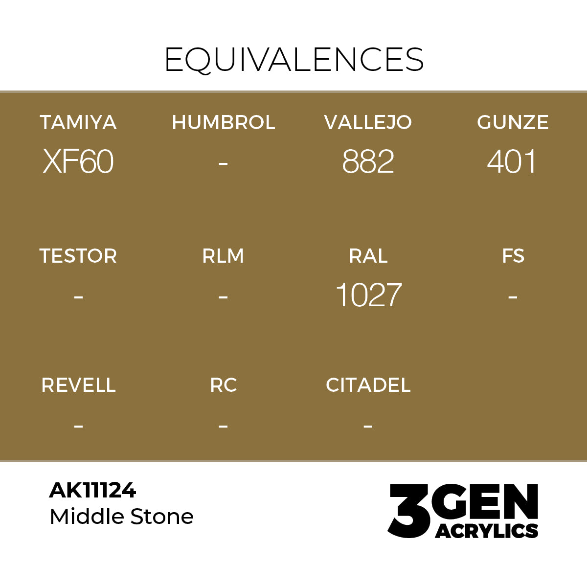 Pot de peinture AK 3GEN AK11124 Middle Stone - Pierre moyenne 18 ml, detail 1