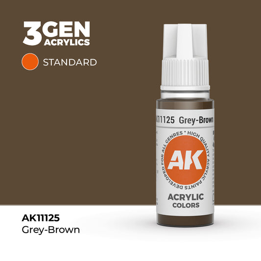 Pot de peinture AK 3GEN AK11125 Grey-brown - Gris brun 18 ml