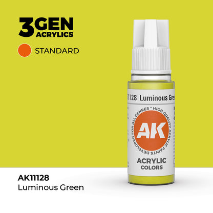 Pot de peinture AK 3GEN AK11128 Luminous Green - Vert Lumineux 18 ml
