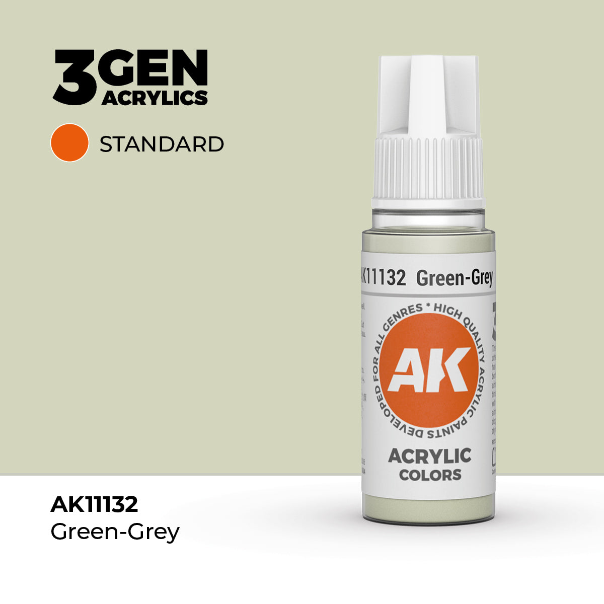 Pot de peinture AK 3GEN AK11132 Green-grey - Gris vert 18 ml