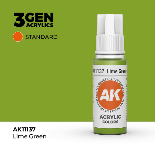 Pot de peinture AK 3GEN AK11137 Lime Green - Vert Citron 18 ml