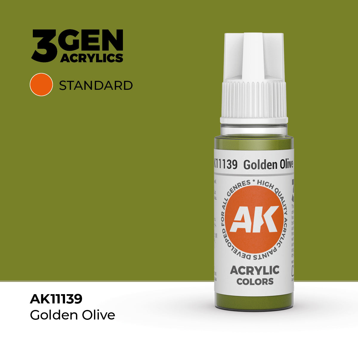Pot de peinture AK 3GEN AK11139 Golden Olive - Olive Doré 18 ml
