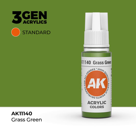 Pot de peinture AK 3GEN AK11140 Grass Green - Vert Herbe 18 ml