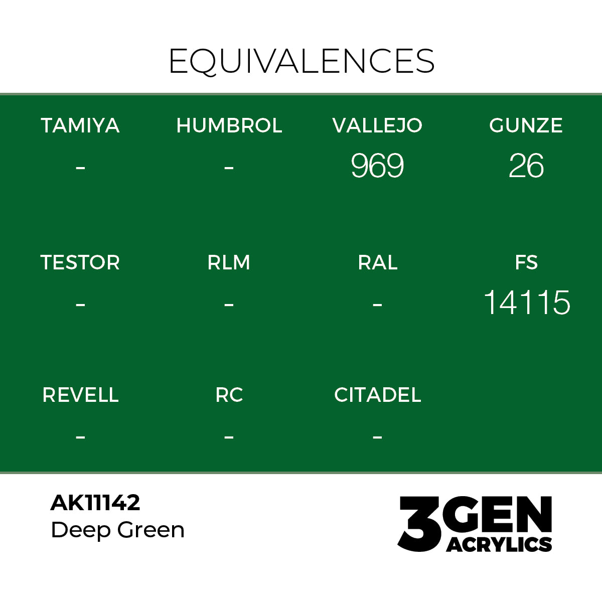 Pot de peinture AK 3GEN AK11142 Deep Green - Vert Profond 18 ml, detail 1