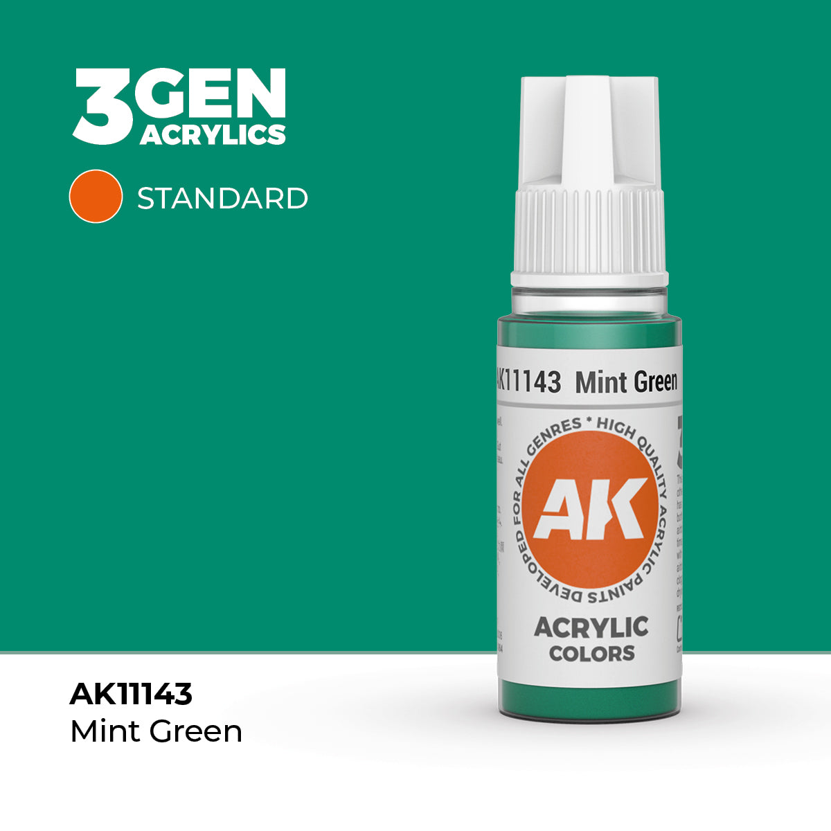 Pot de peinture AK 3GEN AK11143 Mint Green - Vert Menthe 18 ml