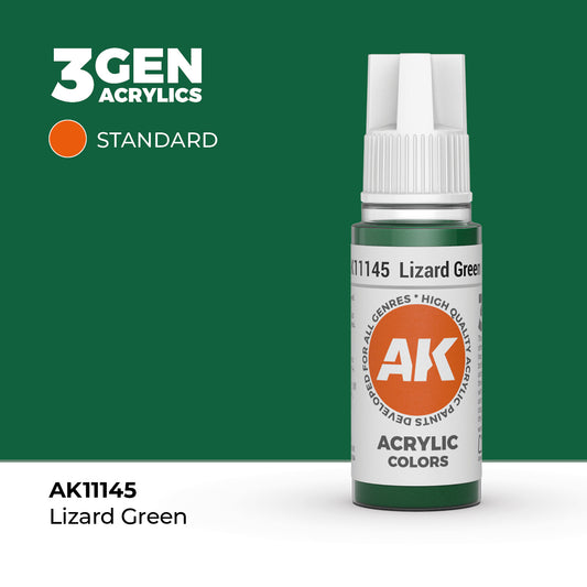 Pot de peinture AK 3GEN AK11145 Lizard Green - Vert Lézard 18 ml