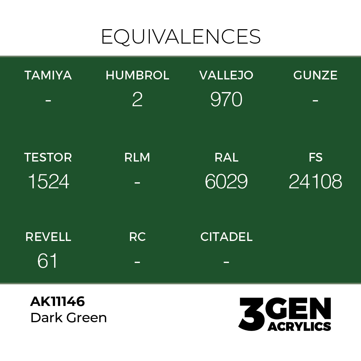 Pot de peinture AK 3GEN AK11146 Dark Green - Vert foncé 18 ml, detail 1
