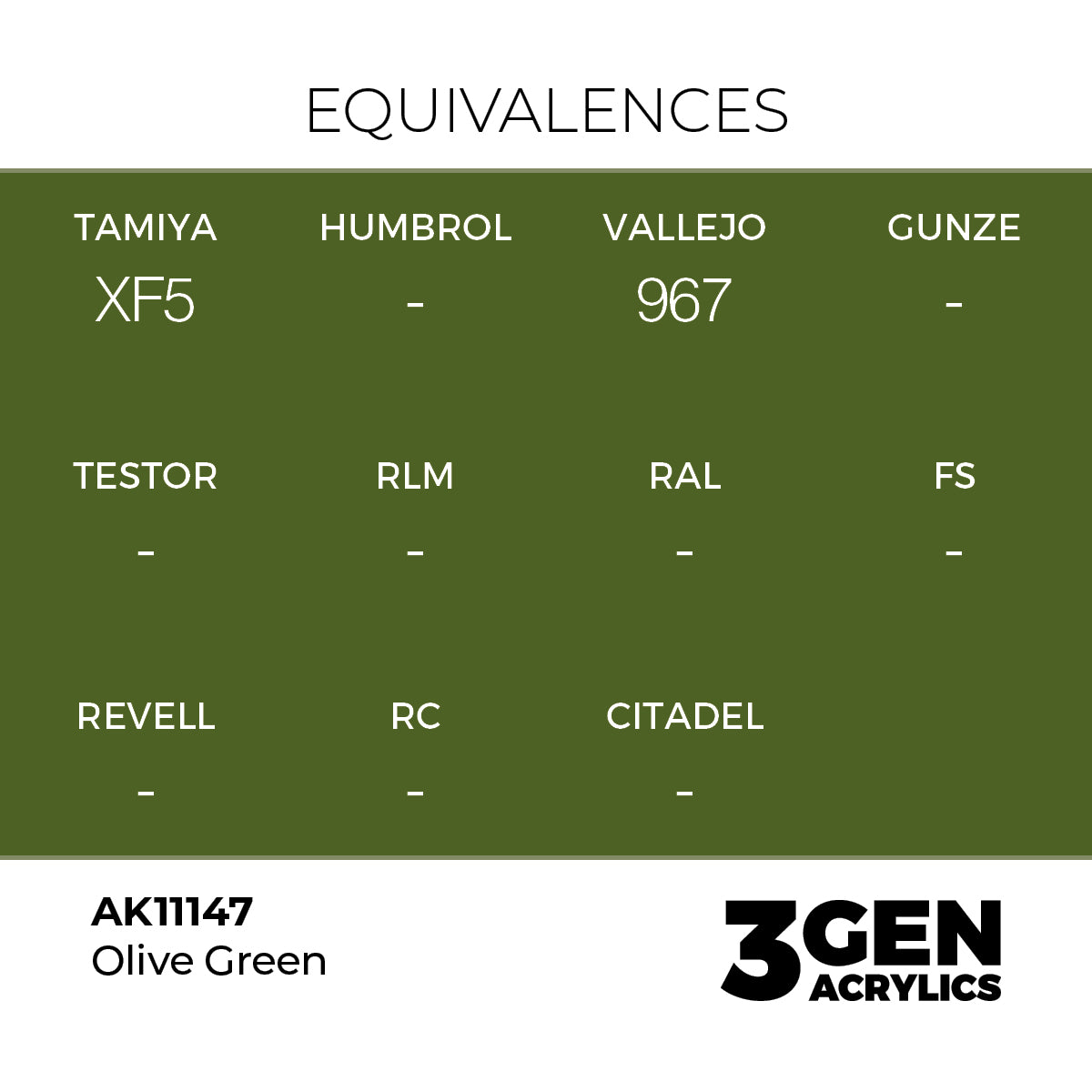 Pot de peinture AK 3GEN AK11147 Olive Green - Vert olive 18 ml, detail 1