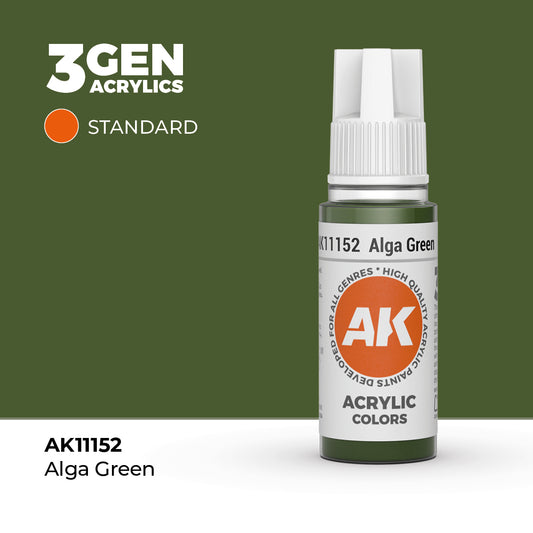 Pot de peinture AK 3GEN AK11152 Alga Green - Vert Algue 18 ml