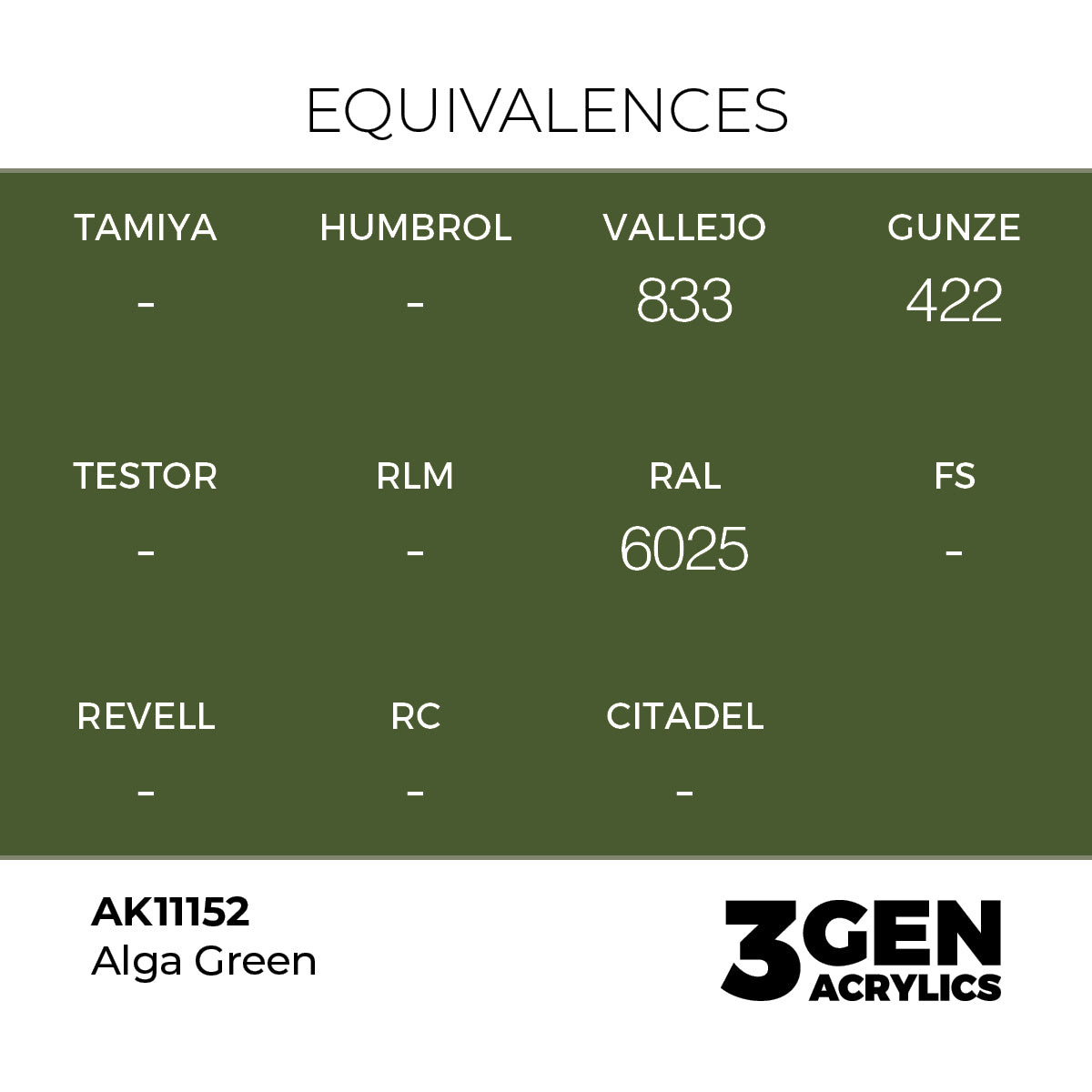 Pot de peinture AK 3GEN AK11152 Alga Green - Vert Algue 18 ml, detail 1