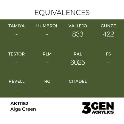 Pot de peinture AK 3GEN AK11152 Alga Green - Vert Algue 18 ml, detail 1