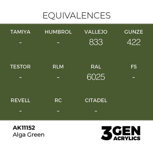 Pot de peinture AK 3GEN AK11152 Alga Green - Vert Algue 18 ml, detail 1