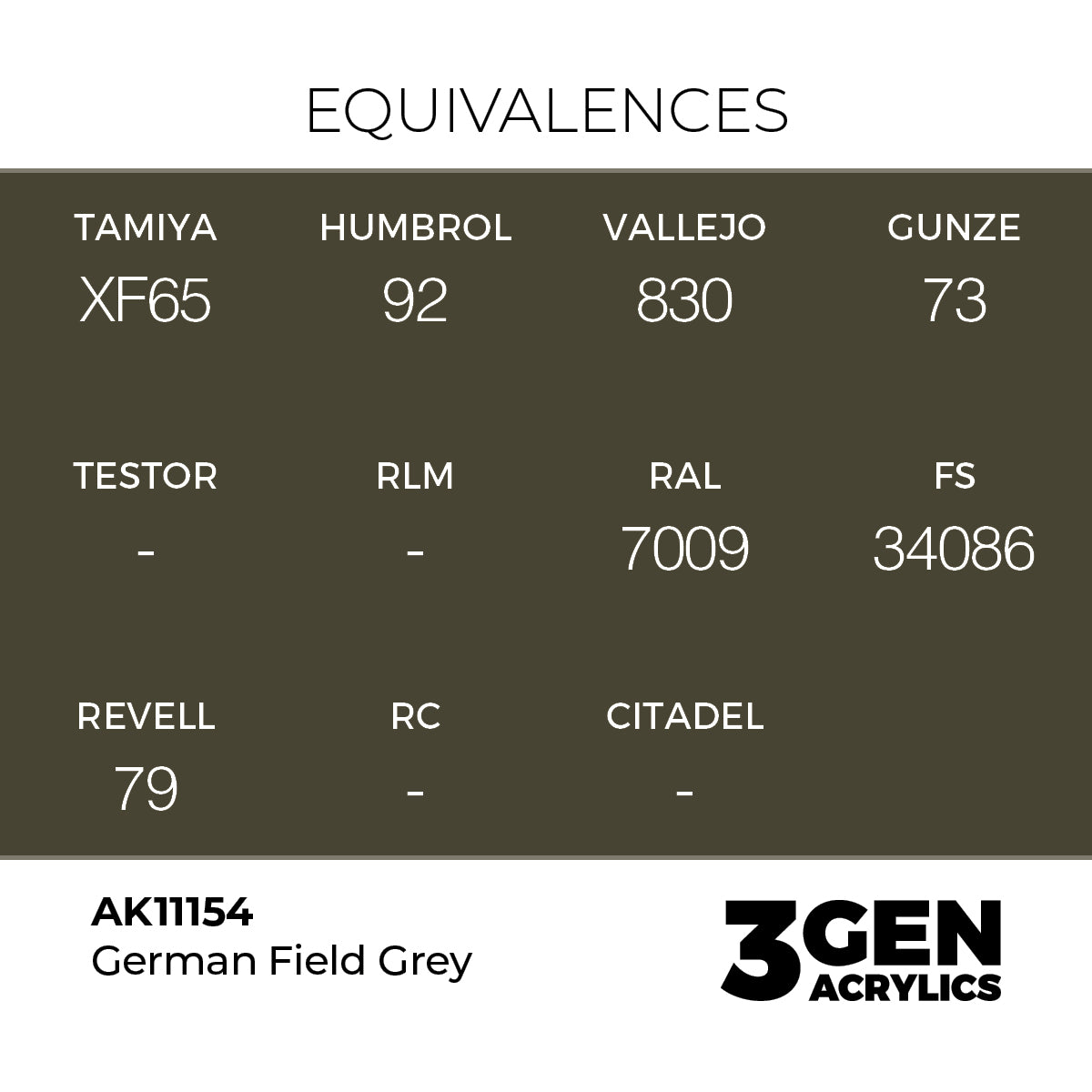 Pot de peinture AK 3GEN AK11154 German Field Grey - Gris de campagne allemand 18 ml, detail 1