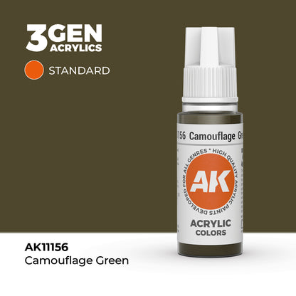 Pot de peinture AK 3GEN AK11156 Camouflage Green - Vert Camouflage 18 ml