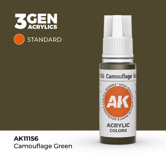 Pot de peinture AK 3GEN AK11156 Camouflage Green - Vert Camouflage 18 ml