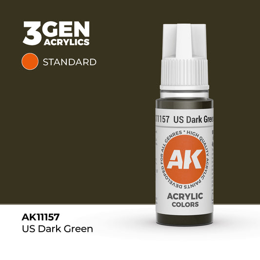 Pot de peinture AK 3GEN AK11157 Us Dark Green - Vert foncé US 18 ml