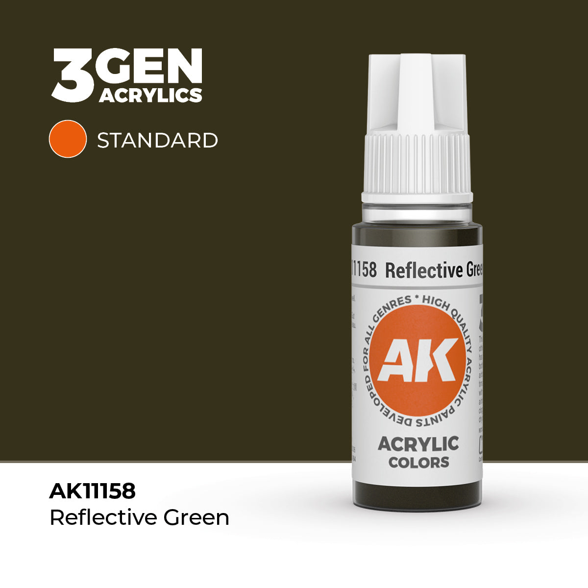 Pot de peinture AK 3GEN AK11158 Reflective Green - Vert réfléchissant 18 ml